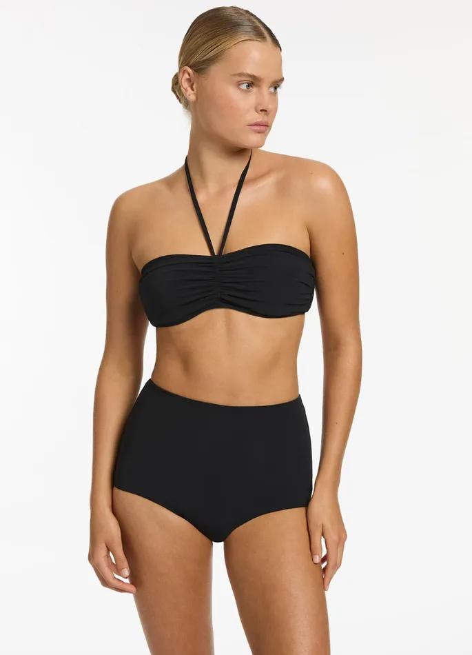 Jetset Underwire Bandeau Bikini Halter Top Black Women JETS Australia Bandeau Bikini Tops