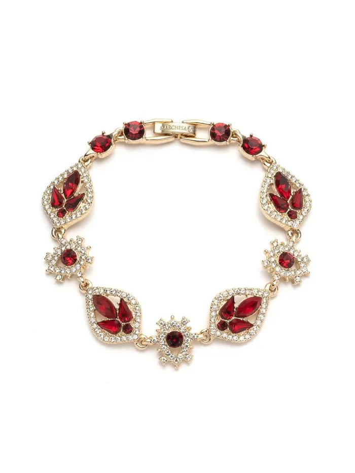 Jewelry Marchesa Bracelets Poised Gold Bracelet Red