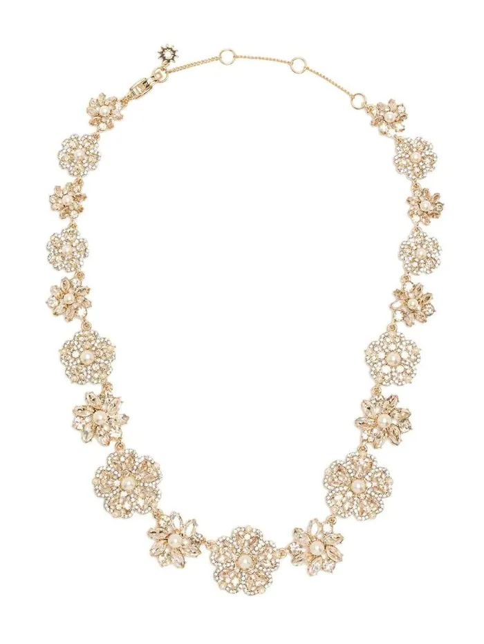 Jewelry Marchesa Necklaces Fresh Floral Collar Necklace Gold