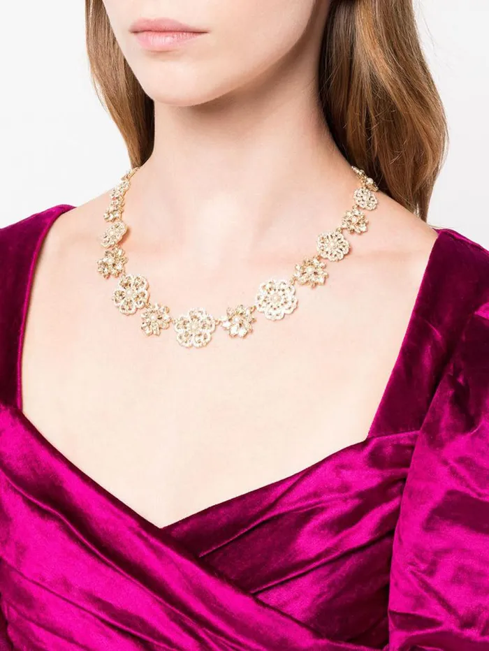 Jewelry Marchesa Necklaces Fresh Floral Collar Necklace Gold