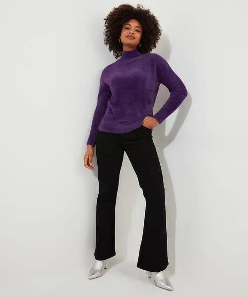 Joebrowns Fun And Fluffy High Neck Jumper Purple Apparel Knitwear and Cardigans Joebrowns Fun And Fluffy High Neck Jumper Purple Apparel Knitwear and Cardigans