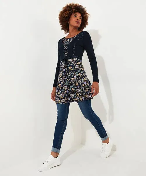 Joebrowns Tops Tunics and Blouses Apparel Lottie Layered Jersey Tunic Navy Joebrowns Tops Tunics and Blouses Apparel Lottie Layered Jersey Tunic Navy