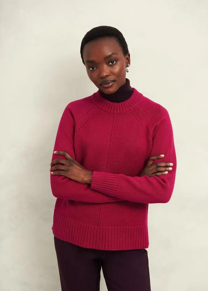 Jumpers and Cardigans Women HOBBS Deborah Cotton Jumper Cranberry