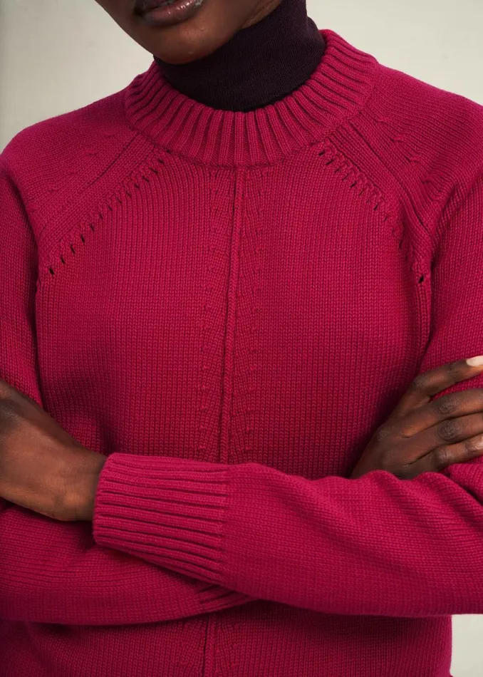 Jumpers and Cardigans Women HOBBS Deborah Cotton Jumper Cranberry