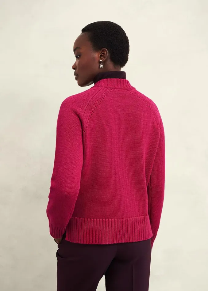 Jumpers and Cardigans Women HOBBS Deborah Cotton Jumper Cranberry