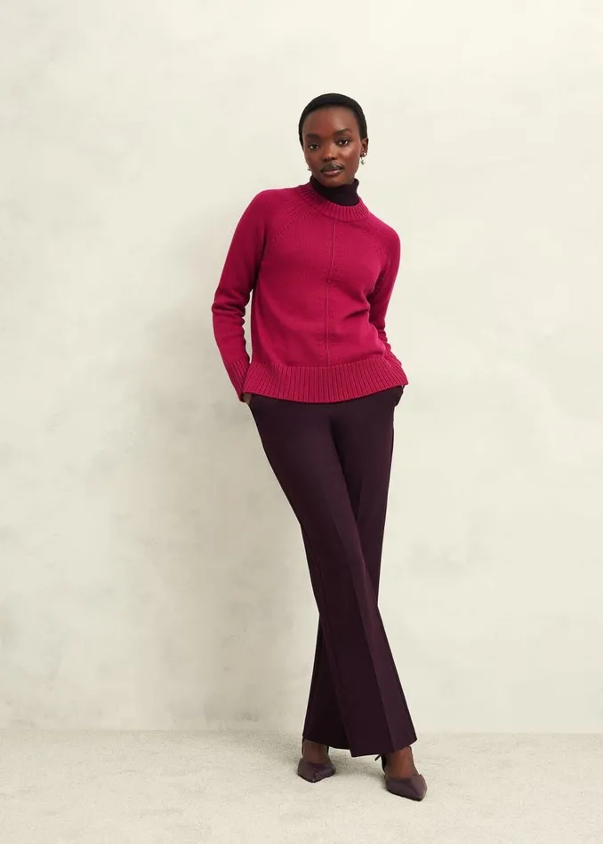 Jumpers and Cardigans Women HOBBS Deborah Cotton Jumper Cranberry