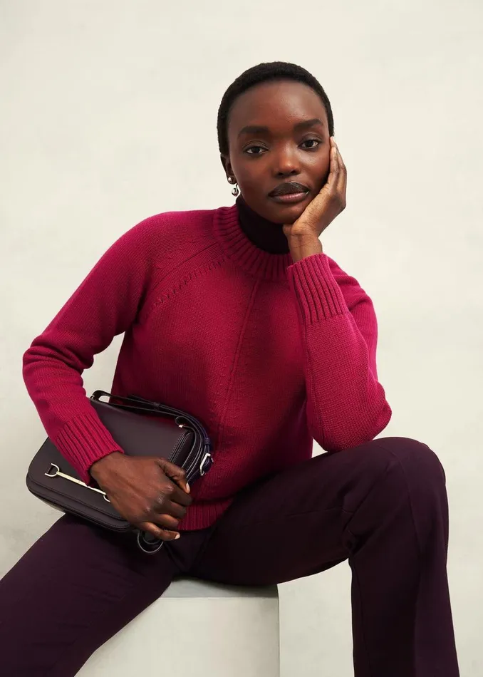 Jumpers and Cardigans Women HOBBS Deborah Cotton Jumper Cranberry