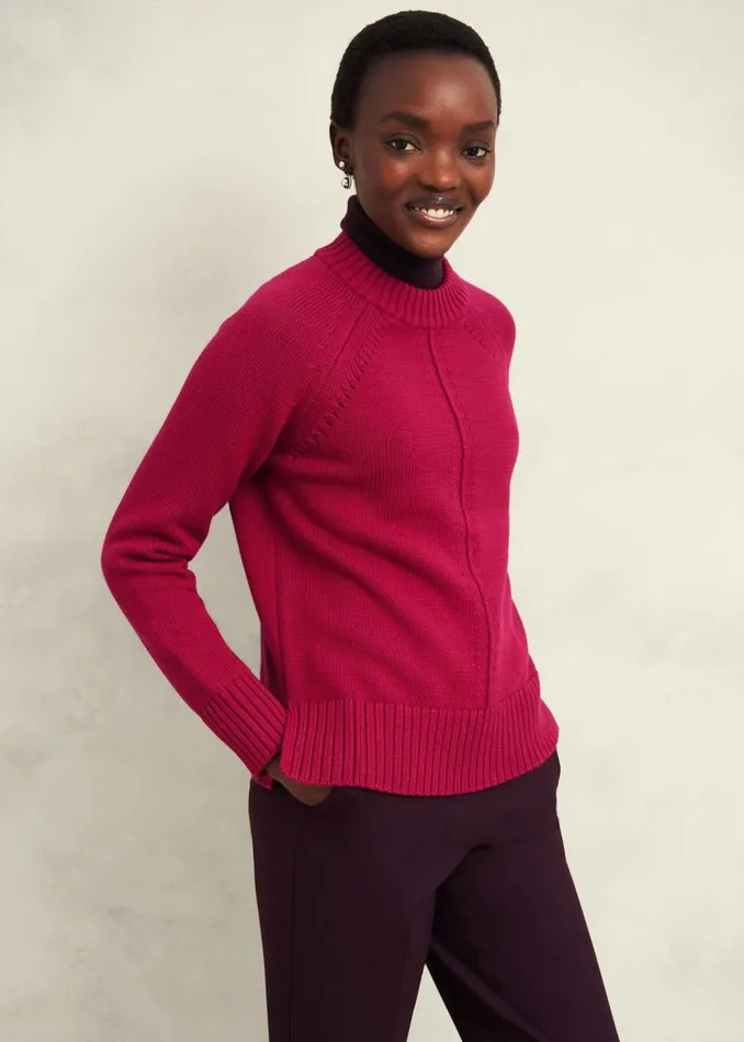 Jumpers and Cardigans Women HOBBS Deborah Cotton Jumper Cranberry