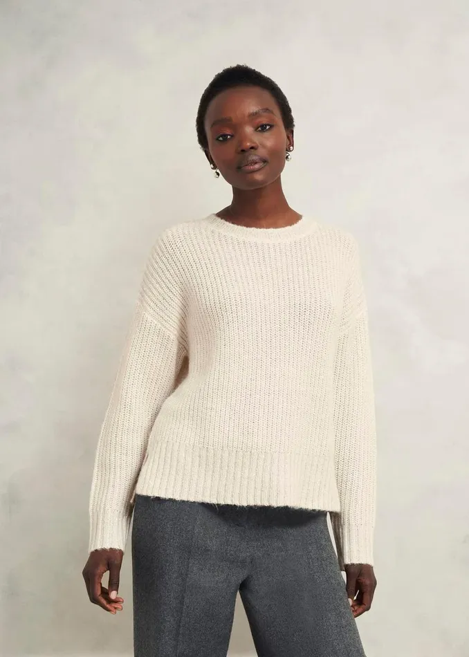 Jumpers and Cardigans Women HOBBS Marsha Sequin Jumper With Alpaca Ivory
