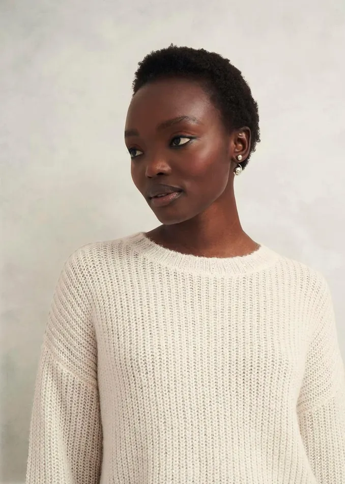 Jumpers and Cardigans Women HOBBS Marsha Sequin Jumper With Alpaca Ivory