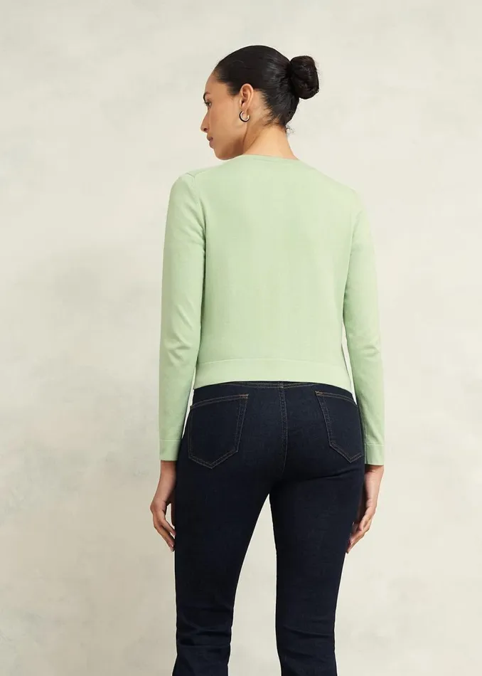 Jumpers and Cardigans Women HOBBS Michelle Cotton Cardigan Soft Sage Green