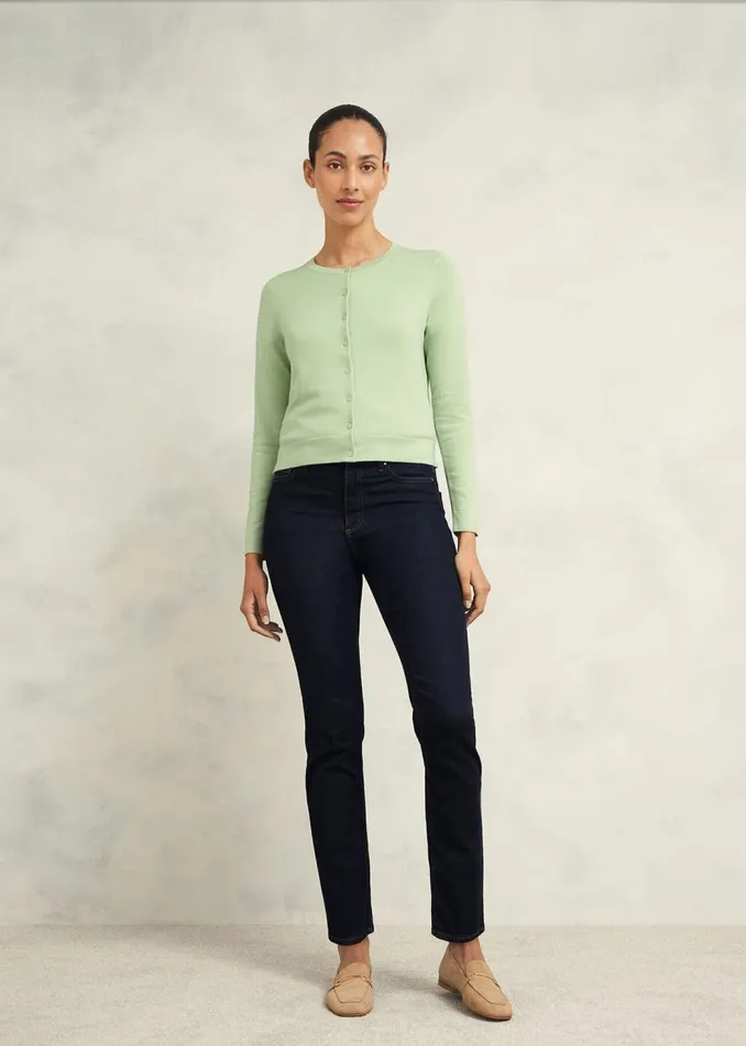 Jumpers and Cardigans Women HOBBS Michelle Cotton Cardigan Soft Sage Green