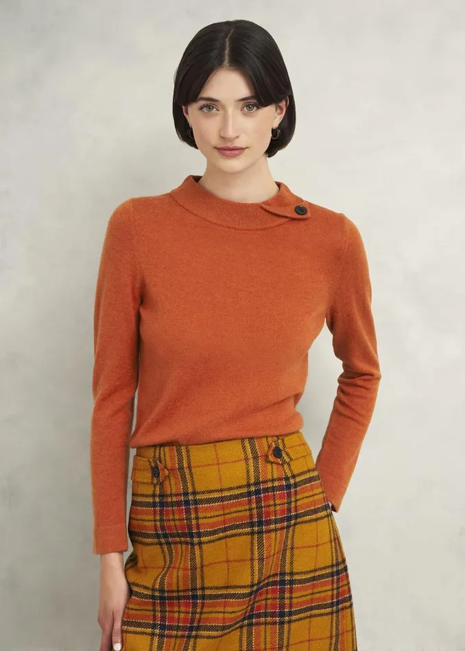 Jumpers and Cardigans Women HOBBS Talia Wool Cashmere Jumper Topaz Orange