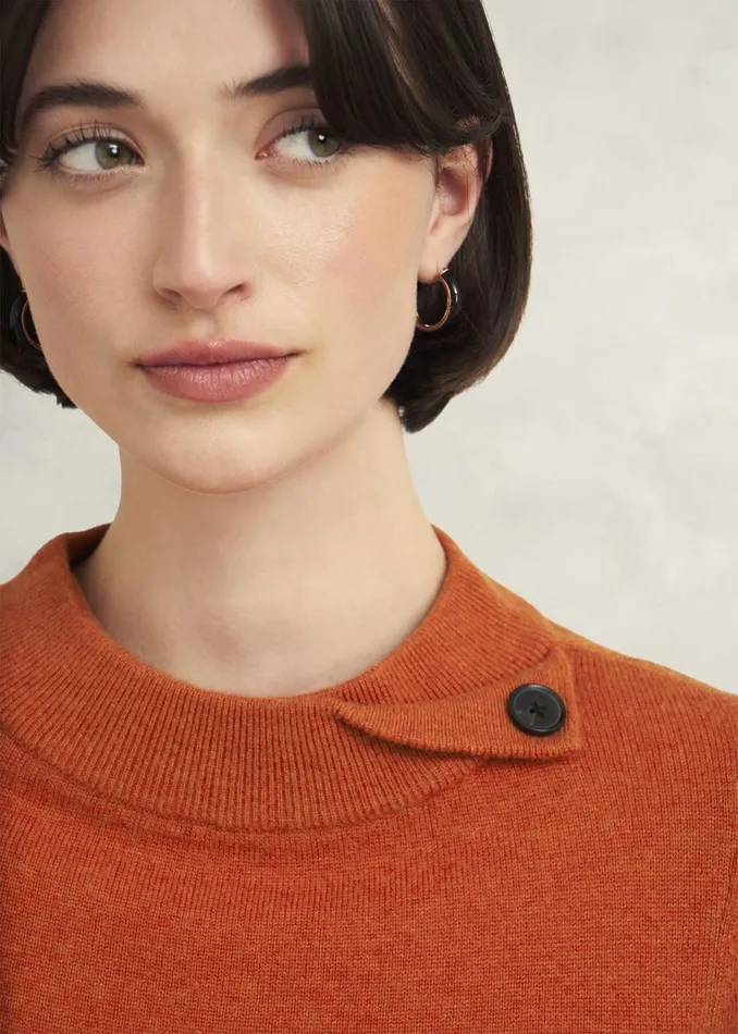 Jumpers and Cardigans Women HOBBS Talia Wool Cashmere Jumper Topaz Orange