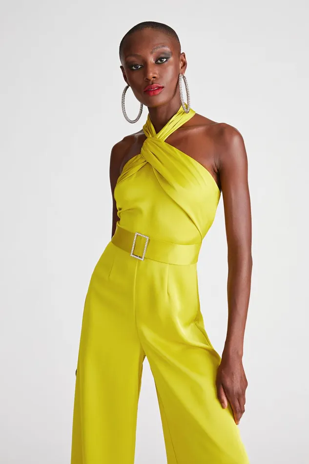 Jumpsuits Women Halston Kani Jumpsuit In Satin Orchid Green