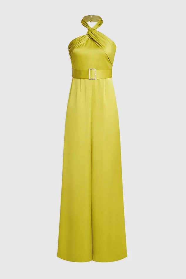 Jumpsuits Women Halston Kani Jumpsuit In Satin Orchid Green