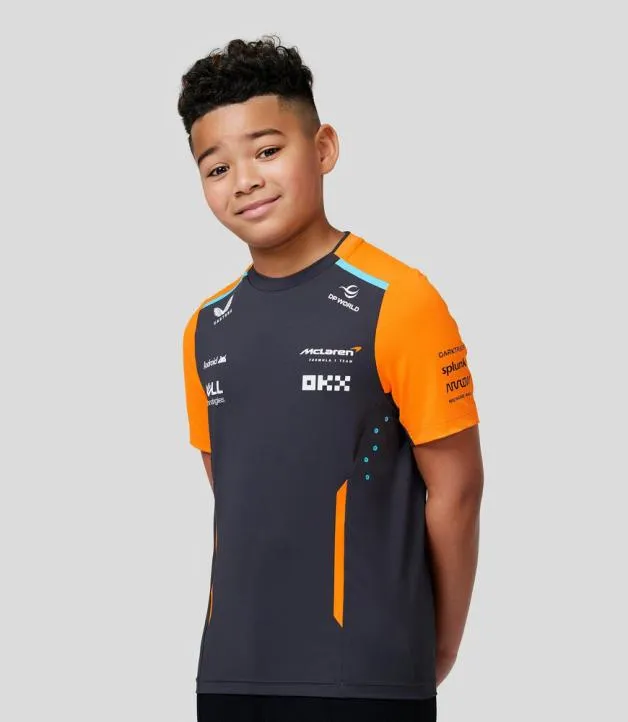 Junior Castore Junior McLaren Official Teamwear Set Up TShirt Formula 1 8211 PhantomPapaya