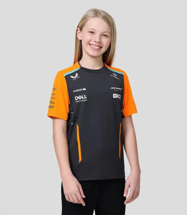 Junior Castore Junior McLaren Official Teamwear Set Up TShirt Formula 1 8211 PhantomPapaya