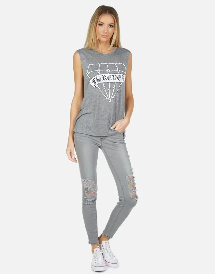 Kel Bone Diamond Heather Grey Women039s Lauren Moshi Tanks
