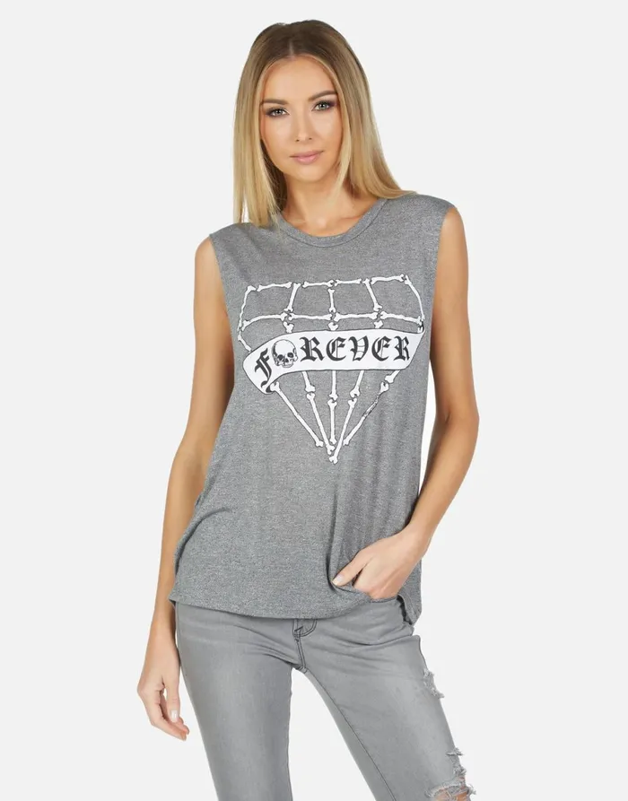 Kel Bone Diamond Heather Grey Women039s Lauren Moshi Tanks
