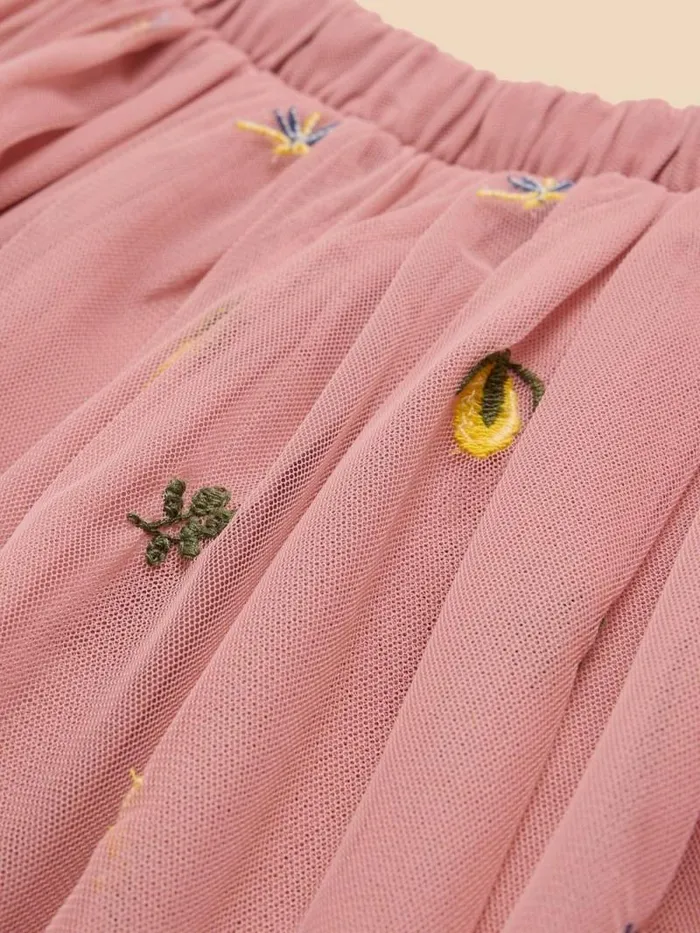 Kids Embroidered Tuelle Skirt Light Pink White Stuff Dresses and Skirts