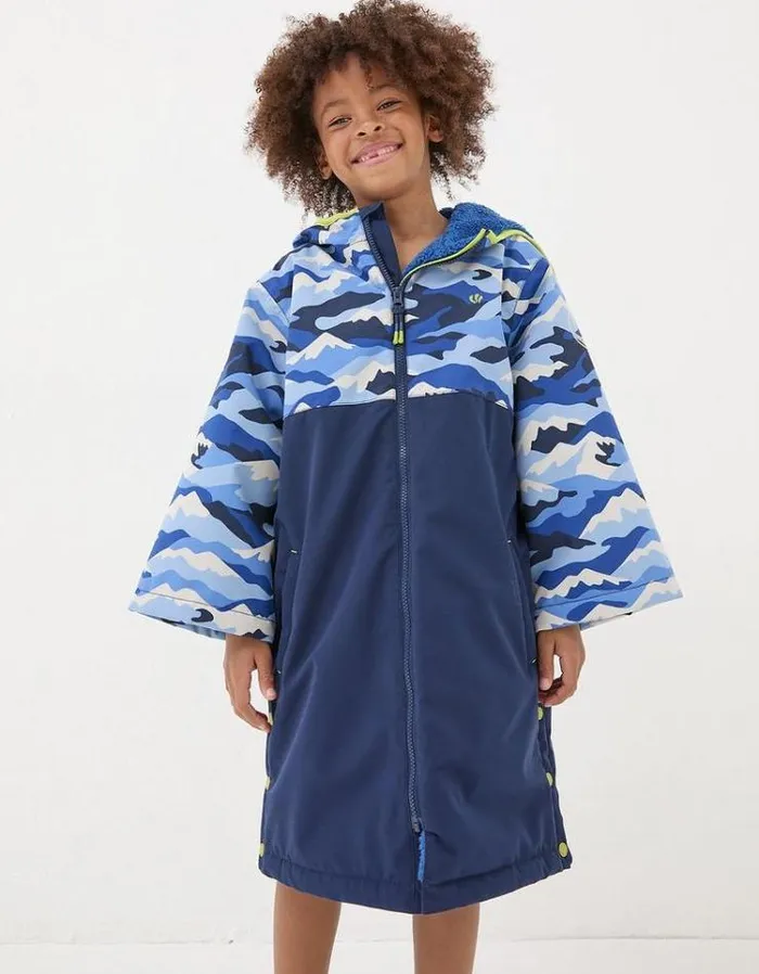 Kids FatFace Coats and Jackets Waterproof Changing Robe Navy