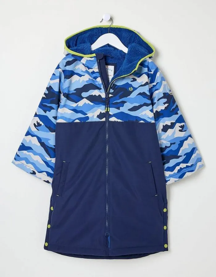 Kids FatFace Coats and Jackets Waterproof Changing Robe Navy