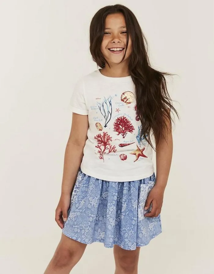 Kids FatFace Kids039 Sale Marine Conservation Society Sealife Graphic TShirt Ecru