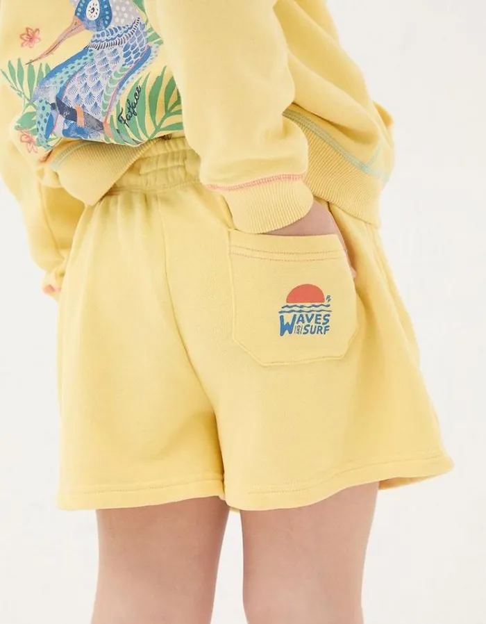 Kids FatFace Shorts Sophia Sweat Shorts Lemon Yellow