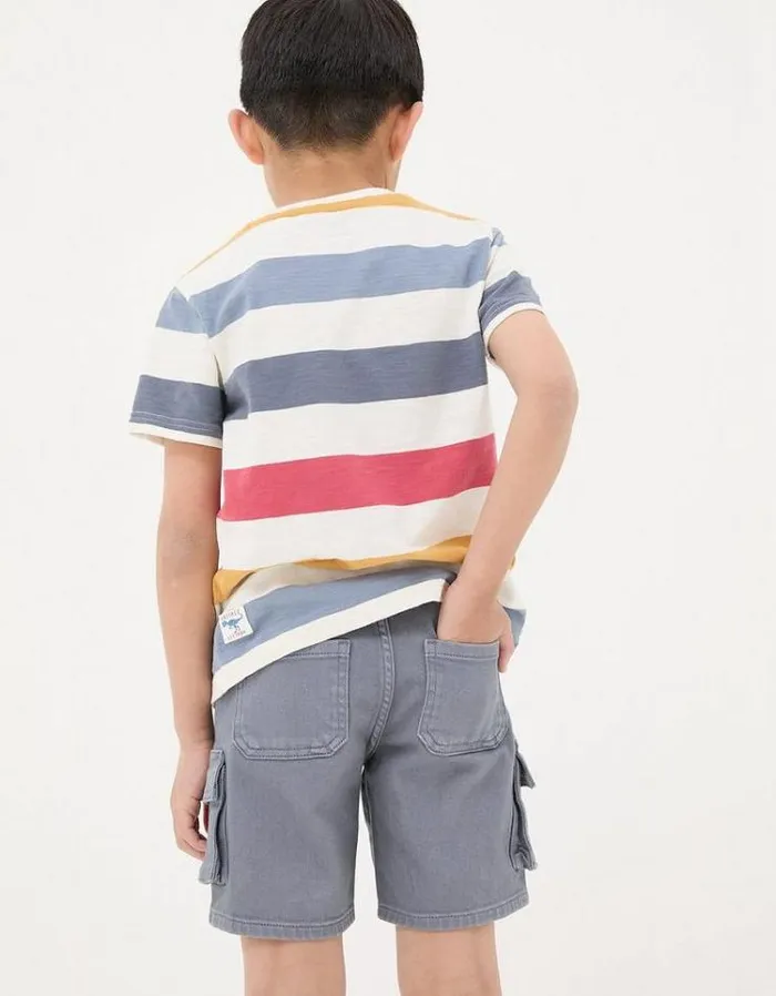 Kids FatFace Shorts Twill Cargo Short Washed Grey
