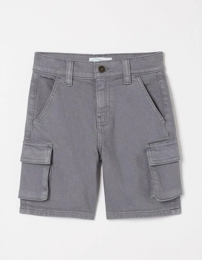 Kids FatFace Shorts Twill Cargo Short Washed Grey