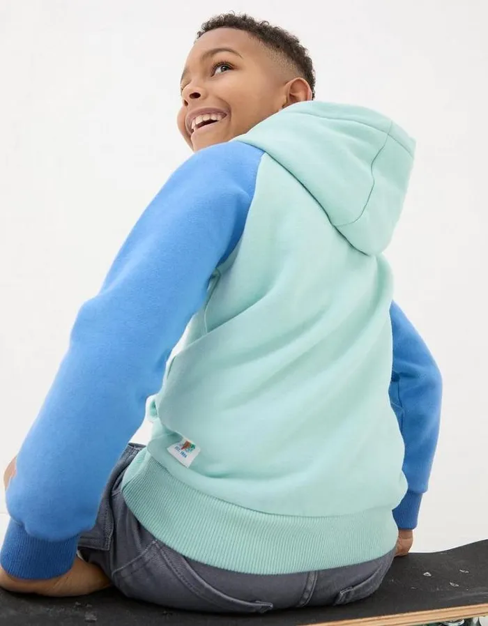 Kids FatFace Sweatshirts and Hoodies Skate Graphic Hoodie Mint Green