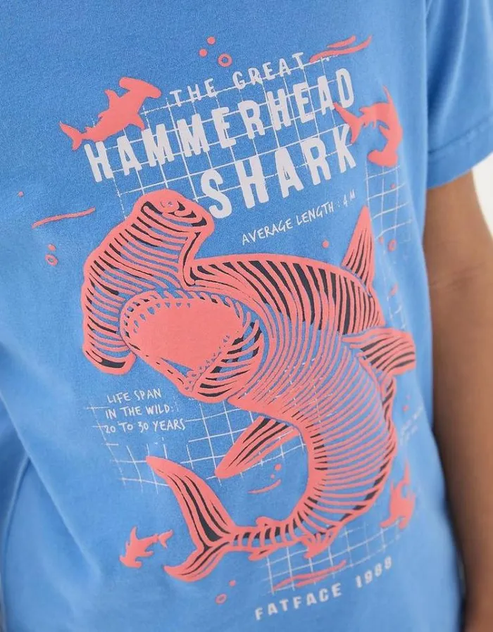 Kids FatFace TShirts and Polos Hammerhead Shark TShirt Blue