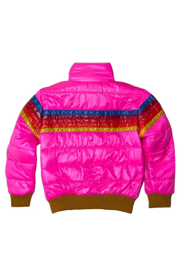 Kids Kids Collection Aviator Nation 5 STRIPE KIDS TRAVELER JACKET 8211 NEON PINK GLOSSY Kids Kids Collection Aviator Nation 5 STRIPE KIDS TRAVELER JACKET 8211 NEON PINK GLOSSY