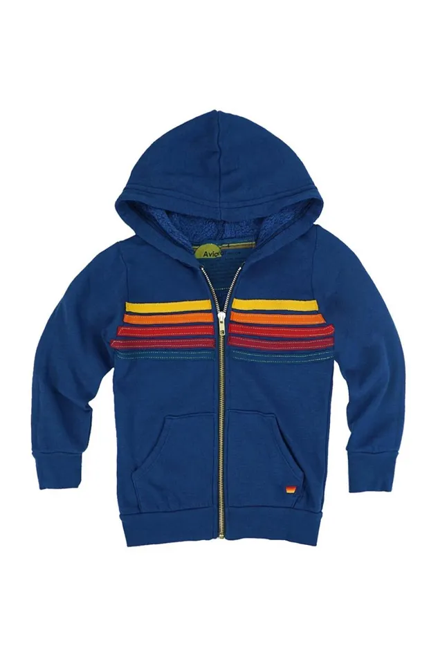 Kids Kids Collection Aviator Nation KID039S 5 STRIPE HOODIE 8211 ROYAL
