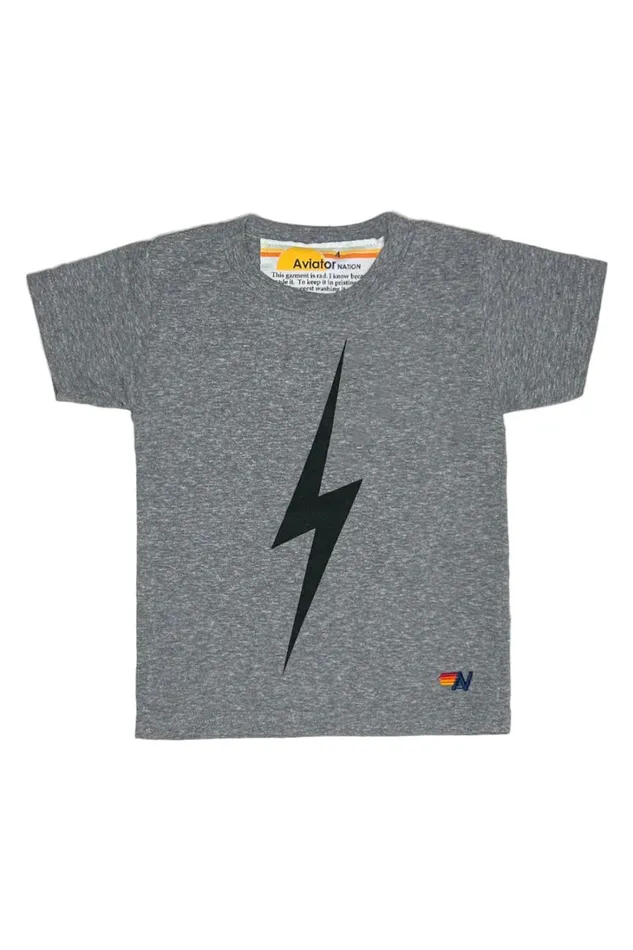 Kids Kids Collection Aviator Nation KID039S BOLT TEE 8211 HEATHER GREY