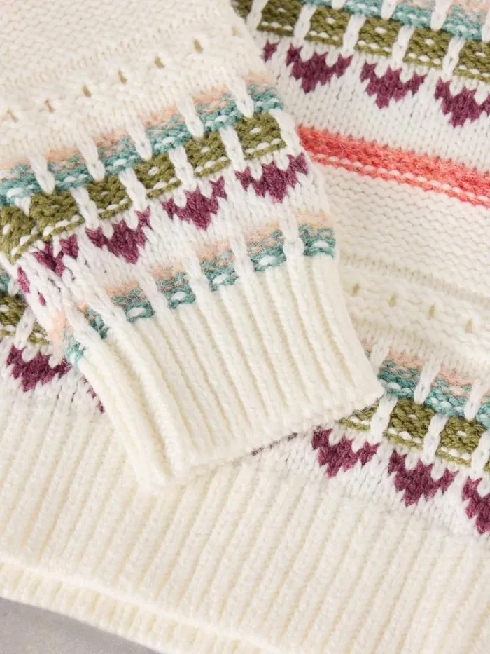 Kids Kids Fairisle Crew Jumper Natural Multi White Stuff Knitwear