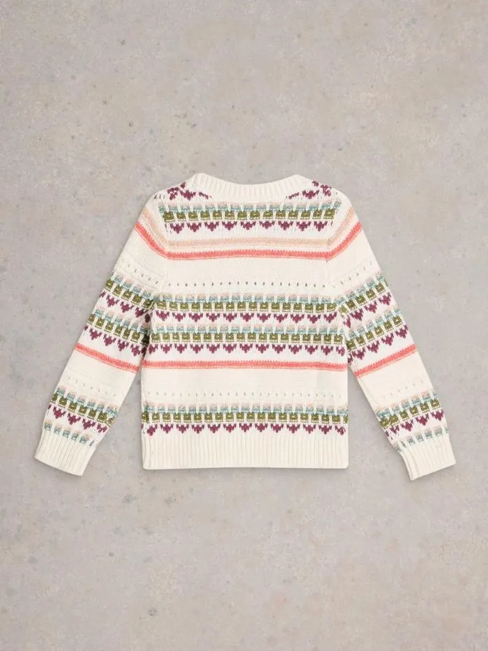 Kids Kids Fairisle Crew Jumper Natural Multi White Stuff Knitwear