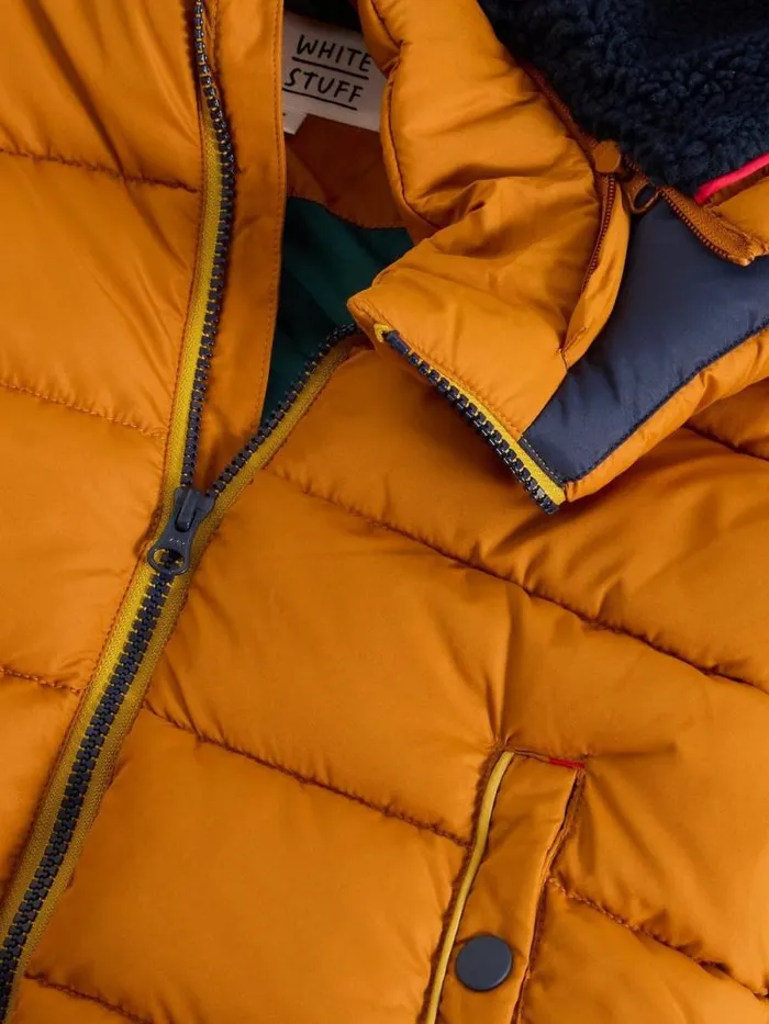 Kids Kids Short Puffer Coat Deep Yellow White Stuff Coats