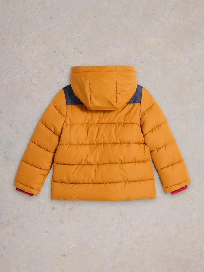 Kids Kids Short Puffer Coat Deep Yellow White Stuff Coats Kids Kids Short Puffer Coat Deep Yellow White Stuff Coats