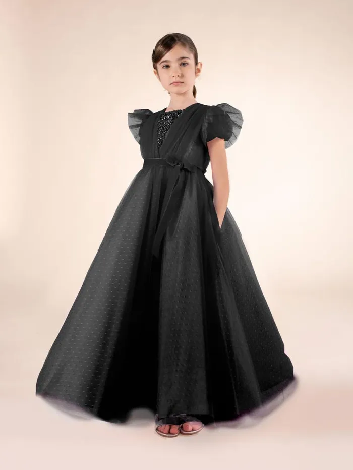 Kids Marchesa Gowns Embellished Plumentis Gown Black