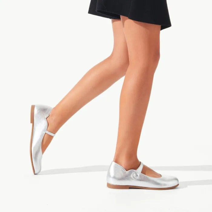 Kids Melodie Chick Ballerinas 8211 Nappa Leather 8211 Silver Christian Louboutin Ballerinas