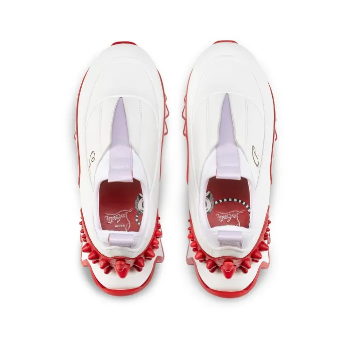 Kids Mini Sharkyloub Running Sneakers 8211 Calf Leather And Neoprene 8211 Bianco Christian Louboutin Sneakers