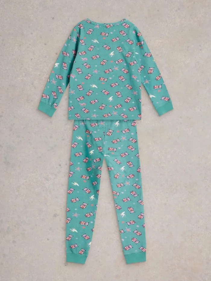 Kids Robots PJ Set Blue Print White Stuff Pyjamas Kids Robots PJ Set Blue Print White Stuff Pyjamas