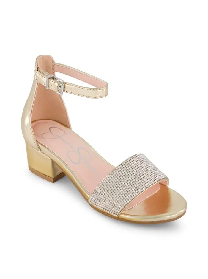 Kids Shoes Jessica Simpson Girls039 Pearl Stone Dress Heel In Gold