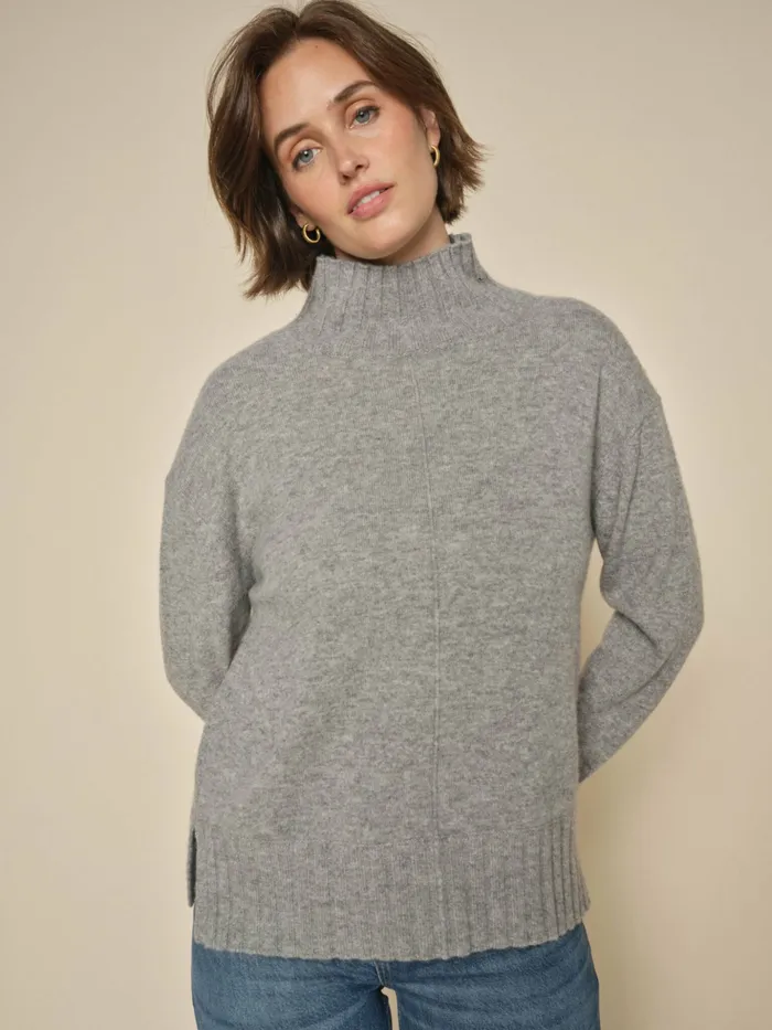 Knits MOS MOSH Women MMAima Cashmere Highneck Knit Sharkskin Knits MOS MOSH Women MMAima Cashmere Highneck Knit Sharkskin