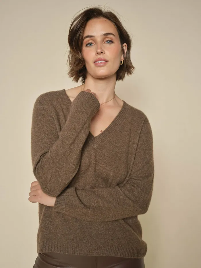 Knits Women MOS MOSH MMArlie Cashmere VNeck Knit Rain Drum
