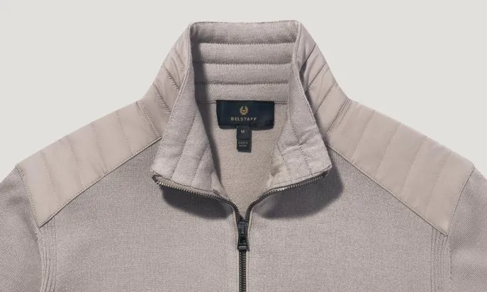 Knitwear Men Belstaff Kelby Zip Cardigan Pumice Knitwear Men Belstaff Kelby Zip Cardigan Pumice