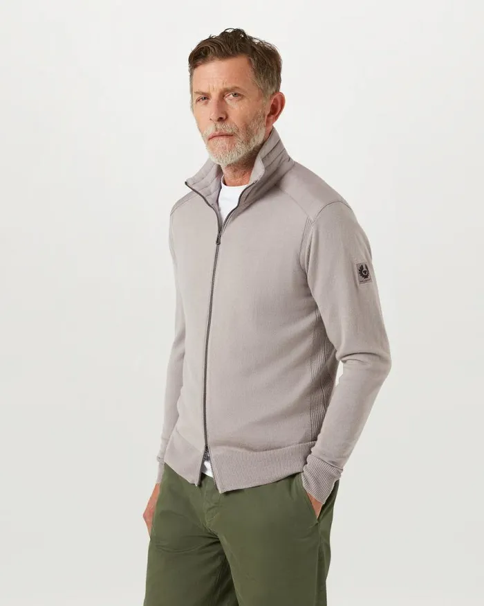Knitwear Men Belstaff Kelby Zip Cardigan Pumice Knitwear Men Belstaff Kelby Zip Cardigan Pumice