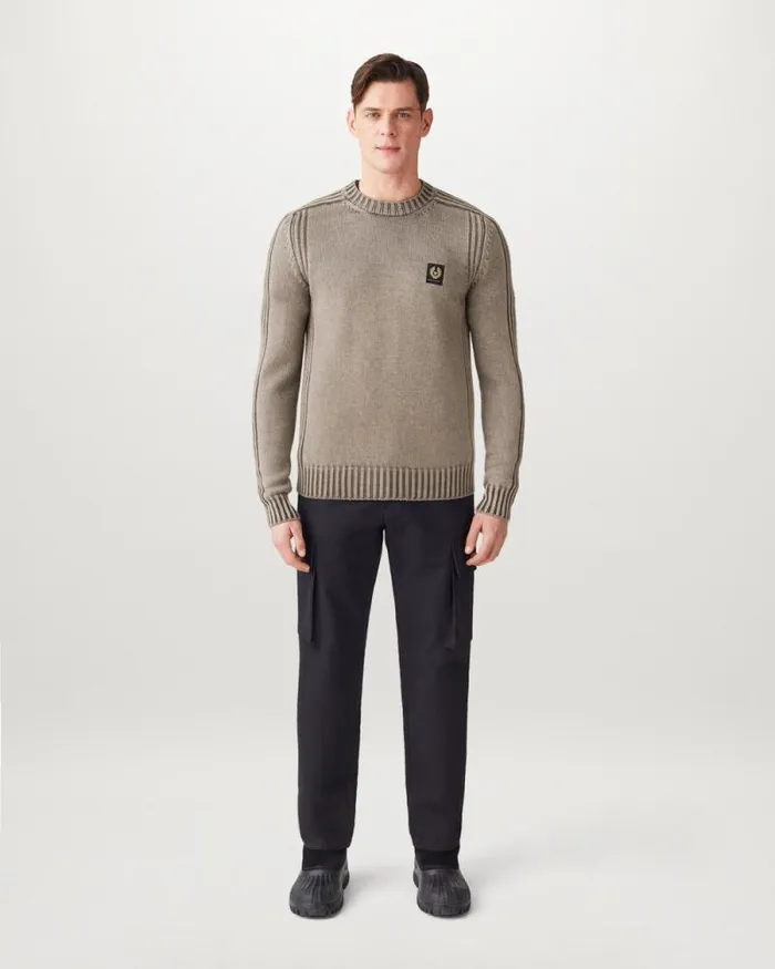 Knitwear Men Belstaff Watch Crewneck Jumper Clay Brown Knitwear Men Belstaff Watch Crewneck Jumper Clay Brown